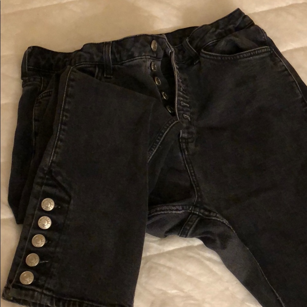 Worn in topshop jeans with SUPER FUN buttons!!!!